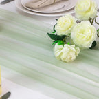 Snowkingdom Sage Green Table Runner, 10 FT Sheer Tulle Cheesecloth Gauze, Boho Rustic Table Centerpieces Decoration for Spring Wedding Baby Bridal Shower Christmas Party