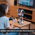 4 Tier Aluminum Alloy Game Controller Stand, Rotatable Gaming Controller Headset Holder Compatible with PS5 Xbox Nintendo Switch PS4, Controller Headphone Stand Organizer Rack for desk, Grey