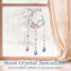 TUOKING Crystal Suncatchers for Window Green Deer Pink Dreamy Crystal Natural Stone Sun Catchers Rainbow Maker Ornament Gift Home Garden Decoration