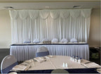 MYOYAY Luxury Ice Silk Backdrop Curtains 10x10ft Wedding Stage Backdrop Drapes Silk Fabric Curtain Panels for Wedding Ceremony Party Event Birthday Home Window Decorations White