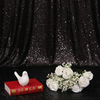 Eternal Beauty Black Sequin Backdrop, 6x6 Ft Halloween Glitter Background Curtains for Shimmer Photography Party Wedding Birthday Back Drop Decor