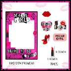 LaVenty Mean Girls Bachelorette Party Photo Booth Props Frame Bachelorette Party Supplies Mean Girls Party Decoration Y2k Party Decorations Bride to Be Photo Booth Props, Red 1