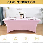 10-Pack 6ft Spandex Table Covers for Rectangle Standard Folding Tables - Wrinkle Resistant Stretch Tablecloths - Ultimate Fitted Table Protector for Parties, Banquet, Wedding