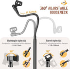 CAHAYA Dual-use Tripod Microphone Stand with Phone Holder Gooseneck Floor Mic Stand Portable with Carrying Bag and 2 Mic Clips for Singing Performance Wedding Stage Meeting Live CY0312