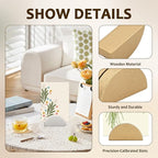 40 PCS Gold and White Table Number Stands, Wooden Table Number Holders, Place Card Holders, Half-Round Tables Numbers Stand for Wedding Party Office Tag Restaurant