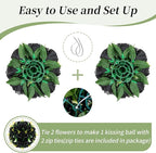 BLOSMON Flower Balls Wedding Rose Centerpieces 10 Pcs Black Fake Flowers Kissing Balls Decor Artificial Floral Arrangements Flower Bouquet of Roses Home Party Room Table DIY Decorations