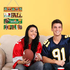CHDITB It's Not Fall without Football Front Door Sign(15"x12"), Wooden Fall Football Season Decoration Wall Hanging, Vintage Hello Welcome Fall Autumn Home Decor Hanger for Porch Indoor
