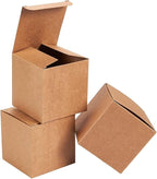 Juvale Bridesmaid Proposal Box - 100 Pack, Brown, 3 x 3 x 3 Inches - Mini Gift Boxes with Lids for Cookie & Candy