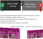 Thick 10 feet by 15 inches Fuchsia Foil Fringe Garland - Pack of 3 | Shiny Metallic Tassle Banner for Car Parade Floats, Wedding, Birthday | Wall Hanging Fringe Garland Banner (Fuchsia)