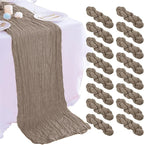 16PCS Nude Cheesecloth Table Runner 10FT Table Runner Cheesecloth 35x120Inch Boho Gauze Cheese Cloth Table Runner Long Rustic Sheer Table Runners for Wedding Party Baby Bridal Shower Table Decor