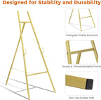 ARTASY 57" Gold Easel Stand for Wedding Signs, Posters, Portable Artist Easel for Painting Canvas, Display Easel for Home and Office
