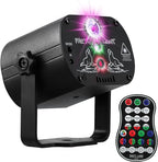 DJ Disco Stage Party Lights, LED Sound Activated Laser Light RGB Flash Strobe Projector with Remote Control for Christmas Halloween Decorations Karaoke Pub KTV Bar Dance Gift Birthday Wedding