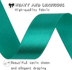 Teal Solid Satin Ribbon 1 Inch 50 Yards Solid Polyester Fabric Ribbon for Gift Wrapping Wedding Christmas Baby Shower Birthday Party Decoration Handmade Immortal Flower Craft