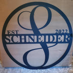 Personalized Metal Name Signs, Split Letter Monogram Wall Decor, Custom Last Name Sign, Family Name Sign for Outdoor, Personalized Wedding Gift, Garden Decor, Metal Wall Art, Housewarming Gift (MonogramDesign_7)