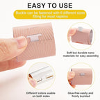 Polymer Material Reusable Napkin Band, Glue-Free Tear-Proof Water Resistant Oil-Proof Napkin Bands Set of 200(Front Rose Gold Color and Back Silver), 6 Adjustable Sizes Napkin Rings