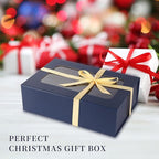 Blue Large Gift Boxes with Window, 13.5"x9"x4.3" Bridesmaid Boxe for Gift Giving,Birthday Gift Box with Magnetic,Closure Lid Gift Boxes for Presents,Cute Boxe,Luxury for Gift Packaging,Gift Box for Wrapping Gifts