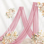Dusty Rose Wedding Arch Draping Fabric 29" x 20 FT Wedding Drapes for Backdrop Sheer Curtains Drapes for Romantic Bridal Baby Shower Decorations Ceremony Birthday Party Fall Outdoor Events