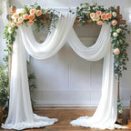 MDS Halloween Chiffon Draping Fabric - 2 Panel, 30" Wide x 100ft Long - Sheer Spooky Arbor & Canopy Drapery for Haunted House Backdrops, Party Ceilings, DIY Costumes & Themed Events - White