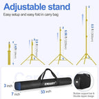 EMART Backdrop Stand 10x8.5ft(WxH) Photo Studio Adjustable Background Stand Support kit with 2 Crossbars, 8 Clamps, 2 Sandbags and Carry Bag for Parties, Events Decoration, Wedding -Titanium Gold