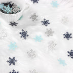 200PC Blue Silver Snowflakes Confetti Winter Wonderland Baby Shower Decorations Boy First Birthday Table Scatter Christmas Party Decor