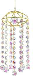 H&D HYALINE & DORA Planet Shape Gold Crystal Suncatcher Crystal Ball Prism Suncatcher Sun Catcher Windchime Indoor Outdoor Decor