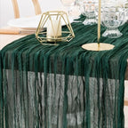 MLMW 6 Pack Christmas Table Runner Cheesecloth Emerald Green Table Runner Boho Cheese Cloth Gauze 160 inch Rustic Table Runner 13.3ft for Party Wedding Baby Bridal Shower Birthday
