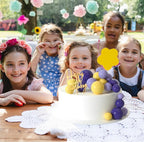 MIAHART Ball Cake Toppers Boho Grass Cake Topper Ball Cake Insert Decoration for Birthday Wedding Baby Shower Party Decorations Boho Themed Party Supplies (Purple,yellow,light purple)