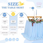 9ft Baby Blue Table Skirt Baby Shower Tablecloth for Boy Birthday Sweetheart Cake Table Wedding Table Decoration
