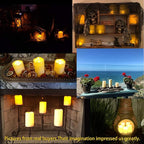 9pcs Flameless Flicking LED Candles with Remote, Battery Operated Candles, Electric Candle for Dining Tables and Fireplaces