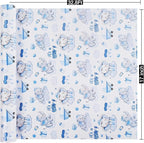 Aimyoo Blue Baby Shower Wrapping Paper Roll - 17 Inch X 32.8 Feet - Cute Elephant with It‘s A Boy Letter Design Perfect for Boys, Birthday, Party