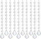 10 PCS Crystal Garland Strands, 33ft Hanging Crystal Strings for Window Curtains Doorway Decorations, Acrylic Clear Maple Leaf Crystal Ornaments for Christmas Tree, Wedding Party Home Chandelier Decor
