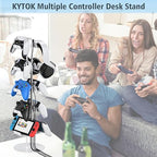 Kytok Gamer Gifts, Headset Stand 5 Tiers with Cable Organizer, Controller Stand Compatible with PS5/Xbox/Nintendo Switch/PS Portal/PS4, Headset Holder & Controller Holder for 10 Packs Controller