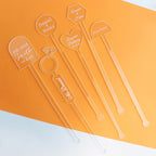 20Pcs Personalized Acrylic Stir Sticks,Custom Cocktail Swizzle Sticks Bar Drinks Mixing Rod for Coffee Whiskey Beverage,Perfect for Wedding,Birthday,Bachelorette,Bridal or Baby Shower,Corporate Event