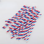 200Pcs Independence Day Paper Straws, American Flag Star Stripe Red White and Blue Drinking Straws for Memorial Day, Election Day, 4th of July Independence Day Party Supplies Decorations
