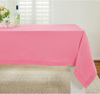 Solino Home Linen Tablecloth for Rectangle Tables 60 x 90 Inch - 100% Pure Linen Pink Carnation Table Cloth - Fete, Machine Washable Cloth Tablecloth for Halloween