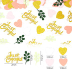 200PC Engagement Confetti for Engagement Party Decorations Sage Green and Pink Gold Heart Just Engaged Table Confetti for Wedding Shower Bachelorette Party Decorations