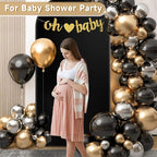 Hemmotop 6 ft Black Arch Cover (No Arch Backdrop Stand), 2-Sided Spandex Arch Covers Stretchy Backdrop, for Wedding, Baby Shower, Birthday Party Decoration