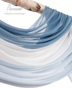 Floroom Wedding Arch Draping Fabric 3 Panels 20Ft Chiffon Fabric Drapes Arbor Drapery Wedding Ceremony Reception Swag Decorations (Dusty Blue +Powder Blue +White)