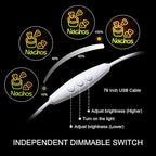 LookLight Nachos Neon Sign,Cheesy Delight Neon Light for Wall Decor,Bowl of Cheese and Tortilla Chips NACHOS Neon,Dimmable USB Neon for Bars Kitchen Fast Food Restaurant Mexican Restaurant