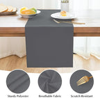2 Pack Grey Long Table Runner 12 x 108 Inch Solid Color Farmhouse Runners Coffee Table Dresser for Daily Party Home Decoration