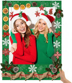 32 x 24 Inch Large Blank DIY Photo Booth Props Picture Frame Party Frame DIY Photo Booth Props Selfie for Halloween Christmas Birthday, Holiday Party(Green,Christmas)
