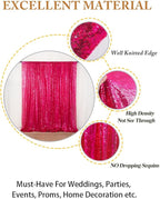 ShiDianYi Sequin-Backdrop Fuchsia 2 Panels 4FTx6FT Sparkle Wedding & Birthday Backdrop Hot Pink Sequin Curtains