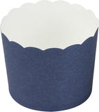 Panificio 6 Ounce Cupcake Wrappers, 200 Scalloped Baking Cups - Oven-Ready, Greaseproof, Midnight Blue Paper Cupcake Liners, Disposable, For Birthdays, Baby Showers, Or Weddings - Restaurantware