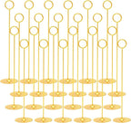 Urban Deco 24PK Table Number Holders Place Card Holders 12 Inch Table Card Holders Steel Card Holders for Photos, Food Signs, Memo Notes, Weddings, Restaurants, Birthdays (Gold 24PK)