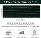 Velvet Table Runner 20 x 120 Inches 10ft Luxurious Thick Soft Velvet Christmas Thanksgiving Wedding Reception Table Runner for Party Reception Decorations(Emerald Green, 6 Pack)