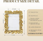 Cuspin 5x7 Picture Frame Vintage Gold Frames, Ornate Leaf Textured Hand-Crafted Resin with Glass Front, Gold Picture Frames for Tabletop Display, Retro Design Home Decor