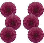 BARTHEW Red Party Decorations,Paper Decorations for Party,Girls Party Decorations Party Paper Fans Bulk 16in,Anniversary Decorations for Party 30 Color DIY Set （Wine Red）