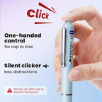 WRITECH Fountain Pen Fine Nib: Black Ink Retractable Pen Set Includes 5 Ink Cartridges Smooth Writing No leaking for Gift (Blue)
