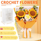 Crochet Flower Bouquet Crochet Flowers, Crochet Flower Bouquet Sunflower, Handmade Crochet Bouquet for Graduation Birthday Wedding Anniversary