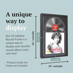 Creative Picture Frames 16" x 24" Jukebox Vinyl Frame Display with Double Matting, LP Record Album Frame for Wall Decor, Black/Black, Pack of 4